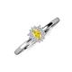 3 - Elsa Rainbow Oval Cut Yellow Sapphire and Round Diamond Sunburst Halo Promise Ring 