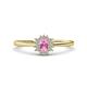 1 - Elsa Rainbow Oval Cut Pink Sapphire and Round Diamond Sunburst Halo Promise Ring 