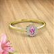 2 - Elsa Rainbow Oval Cut Pink Sapphire and Round Diamond Sunburst Halo Promise Ring 
