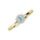 3 - Elsa Rainbow Oval Cut Aquamarine and Round Diamond Sunburst Halo Promise Ring 