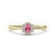 1 - Elsa Rainbow Oval Cut Pink Tourmaline and Round Diamond Sunburst Halo Promise Ring 