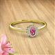 2 - Elsa Rainbow Oval Cut Pink Tourmaline and Round Diamond Sunburst Halo Promise Ring 