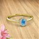2 - Elsa Rainbow Oval Cut Blue Topaz and Round Diamond Sunburst Halo Promise Ring 