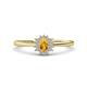 1 - Elsa Rainbow Oval Cut Citrine and Round Diamond Sunburst Halo Promise Ring 