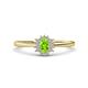 1 - Elsa Rainbow Oval Cut Peridot and Round Diamond Sunburst Halo Promise Ring 