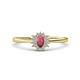 1 - Elsa Rainbow Oval Cut Rhodolite Garnet and Round Diamond Sunburst Halo Promise Ring 