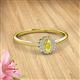 2 - Elsa Rainbow Oval Cut Yellow Sapphire and Round Diamond Sunburst Halo Promise Ring 