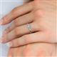 5 - Elsa Rainbow Oval Cut Aquamarine and Round Diamond Sunburst Halo Promise Ring 