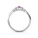 4 - Elsa Rainbow Oval Cut Amethyst and Round Diamond Sunburst Halo Promise Ring 