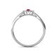 4 - Elsa Rainbow Oval Cut Ruby and Round Diamond Sunburst Halo Promise Ring 