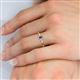 5 - Elsa Rainbow Oval Cut Iolite and Round Diamond Sunburst Halo Promise Ring 