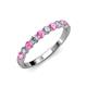 3 - Clara 3.00 mm Pink Sapphire and Diamond 10 Stone Wedding Band 
