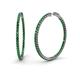 1 - Carisa 1.70 ctw (1.80 mm) Inside Outside Round Emerald Eternity Hoop Earrings 