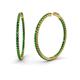 1 - Carisa 1.70 ctw (1.80 mm) Inside Outside Round Natural Emerald Eternity Hoop Earrings 