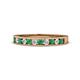 1 - Kathiryn 1.70 mm Emerald and Diamond 11 Stone Wedding Band 
