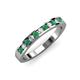 3 - Kathiryn 1.70 mm Emerald and Lab Grown Diamond 11 Stone Wedding Band 
