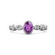 1 - Jiena Desire Oval Cut Amethyst and Round Diamond Engagement Ring 
