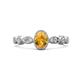 1 - Jiena Desire Oval Cut Citrine and Round Diamond Engagement Ring 