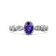 1 - Jiena Desire Oval Cut Iolite and Round Diamond Engagement Ring 