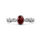 1 - Jiena Desire Oval Cut Red Garnet and Round Diamond Engagement Ring 