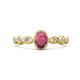 1 - Jiena Desire Oval Cut Rhodolite Garnet and Round Diamond Engagement Ring 