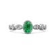 1 - Jiena Desire Oval Cut Emerald and Round Diamond Engagement Ring 