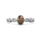 1 - Jiena Desire Oval Cut Smoky Quartz and Round Diamond Engagement Ring 