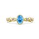 1 - Jiena Desire Oval Cut Blue Topaz and Round Diamond Engagement Ring 