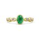 1 - Jiena Desire Oval Cut Emerald and Round Diamond Engagement Ring 