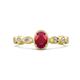 1 - Jiena Desire Oval Cut Ruby and Round Diamond Engagement Ring 