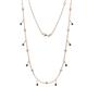 1 - Belina (17 Stn/2mm) Round Blue Sapphire and Diamond Drop Station Necklace 