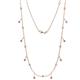 1 - Belina (17 Stn/2mm) Round Pink Sapphire and Diamond Drop Station Necklace 