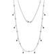 1 - Belina (17 Stn/2mm) Round Ruby and Diamond Drop Station Necklace 