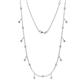 1 - Belina (17 Stn/2mm) Round Aquamarine and Diamond Drop Station Necklace 