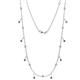 1 - Belina (17 Stn/2mm) Round Iolite and Diamond Drop Station Necklace 