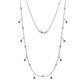1 - Belina (17 Stn/2mm) Round Emerald and Diamond Drop Station Necklace 