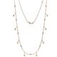 1 - Belina (17 Stn/2mm) Round Yellow Sapphire and Diamond Drop Station Necklace 
