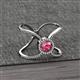 2 - Carole Rainbow Round Pink Tourmaline and Diamond Criss Cross X Halo Engagement Ring 