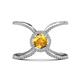 1 - Carole Rainbow Round Citrine and Diamond Criss Cross X Halo Engagement Ring 