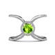 1 - Carole Rainbow Round Peridot and Diamond Criss Cross X Halo Engagement Ring 