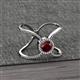 2 - Carole Rainbow Round Red Garnet and Diamond Criss Cross X Halo Engagement Ring 