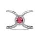1 - Carole Rainbow Round Rhodolite Garnet and Diamond Criss Cross X Halo Engagement Ring 