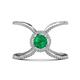 1 - Carole Rainbow Round Emerald and Diamond Criss Cross X Halo Engagement Ring 