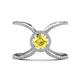 1 - Carole Rainbow Round Yellow Sapphire and Diamond Criss Cross X Halo Engagement Ring 