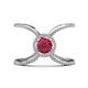 1 - Carole Rainbow Round Ruby and Diamond Criss Cross X Halo Engagement Ring 