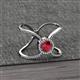 2 - Carole Rainbow Round Ruby and Diamond Criss Cross X Halo Engagement Ring 