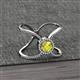2 - Carole Rainbow Round Yellow and White Diamond Criss Cross X Halo Engagement Ring 