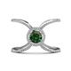 1 - Carole Rainbow Round Diamond and Lab Created Alexandrite Criss Cross X Halo Engagement Ring 