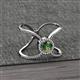 2 - Carole Rainbow Round Diamond and Lab Created Alexandrite Criss Cross X Halo Engagement Ring 