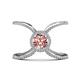 1 - Carole Rainbow Round Morganite and Diamond Criss Cross X Halo Engagement Ring 